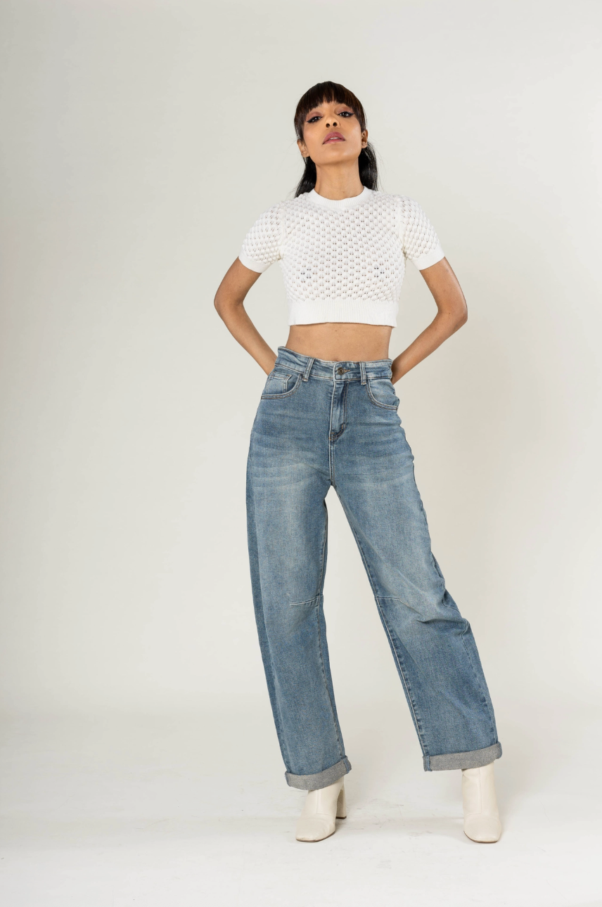 Cassidy Vintage Wash Barrel Jean