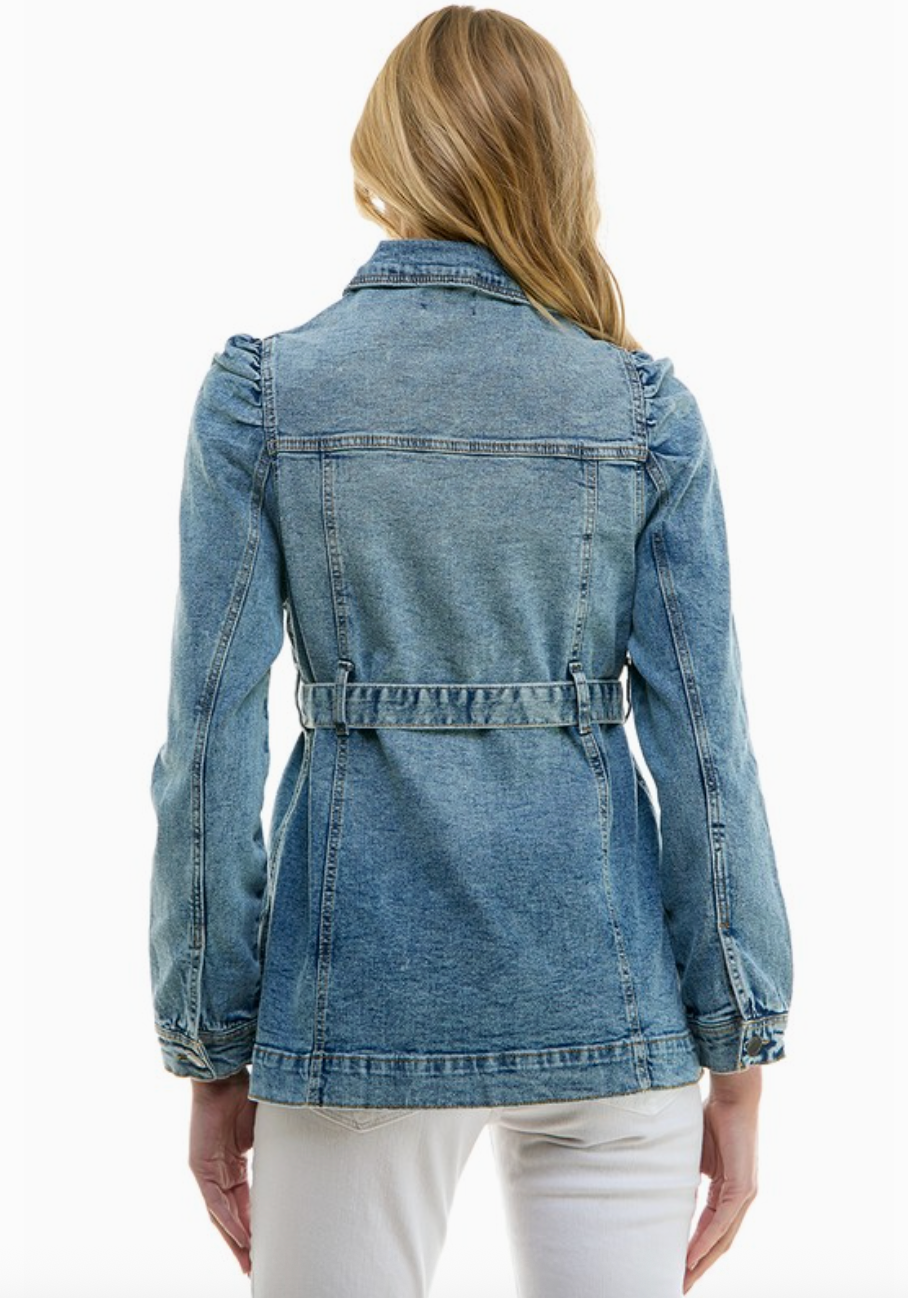 Natalie Belted Denim Jacket