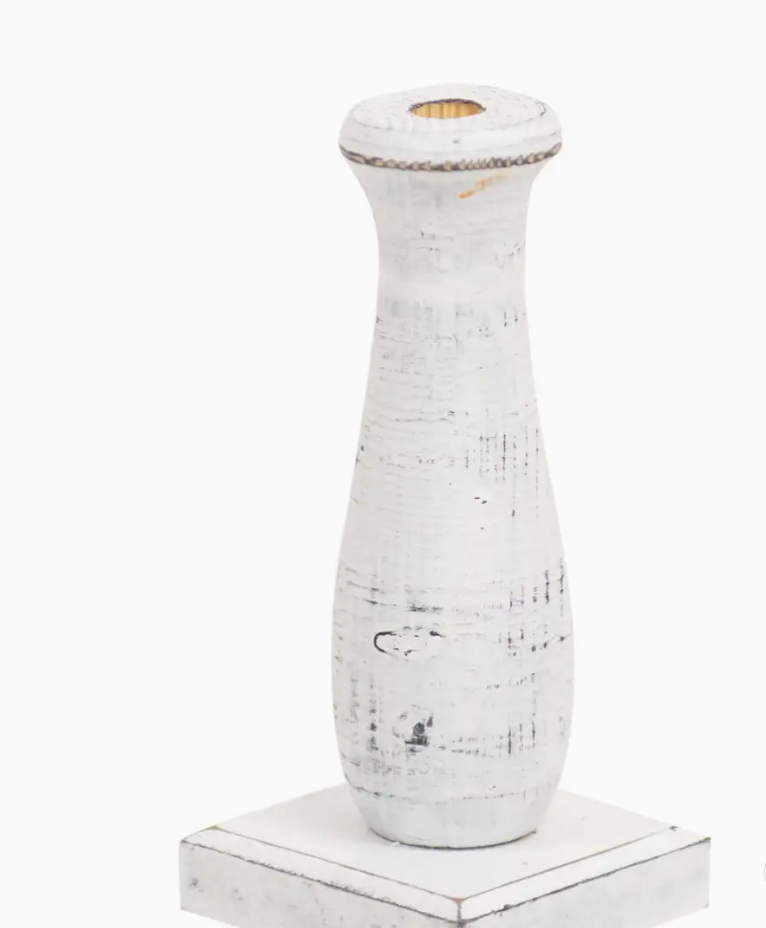 Wooden Stem Holder -4.5" White
