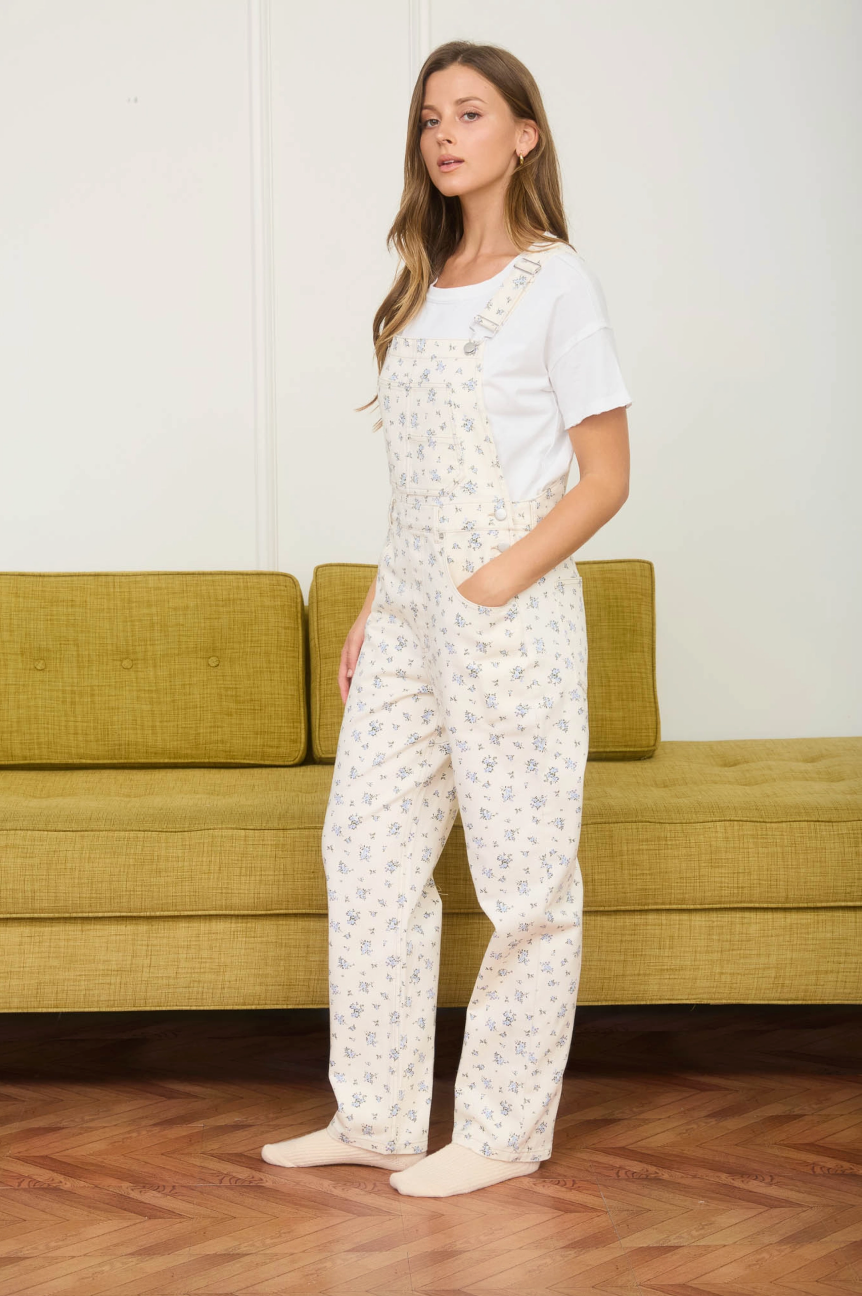 Felicity Floral Denim Overalls