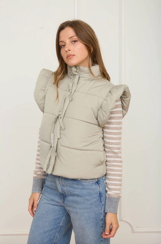 Hadley Flutter Sleeve Bow Detail Vest