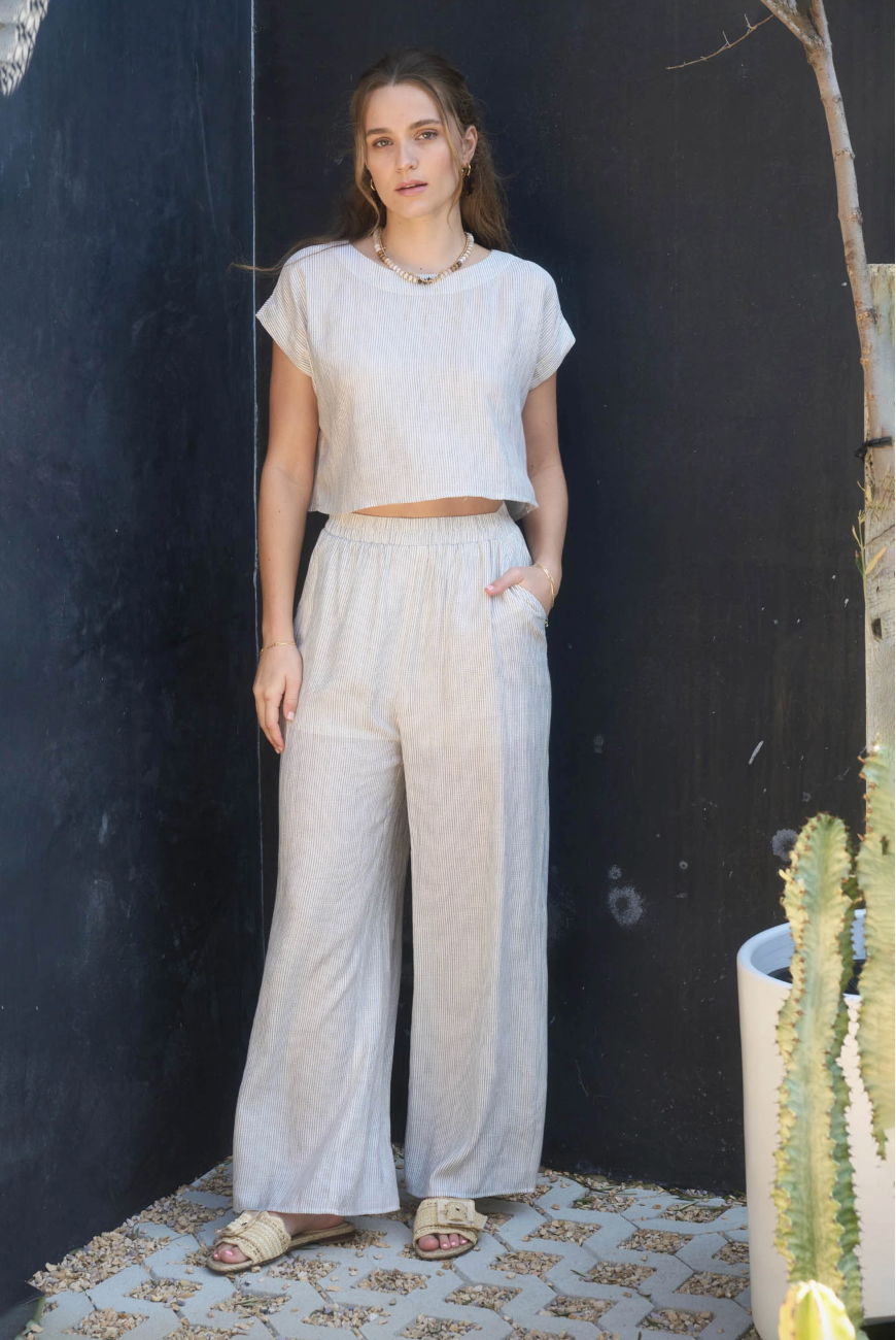 Rosalie Striped Wide Leg Pant