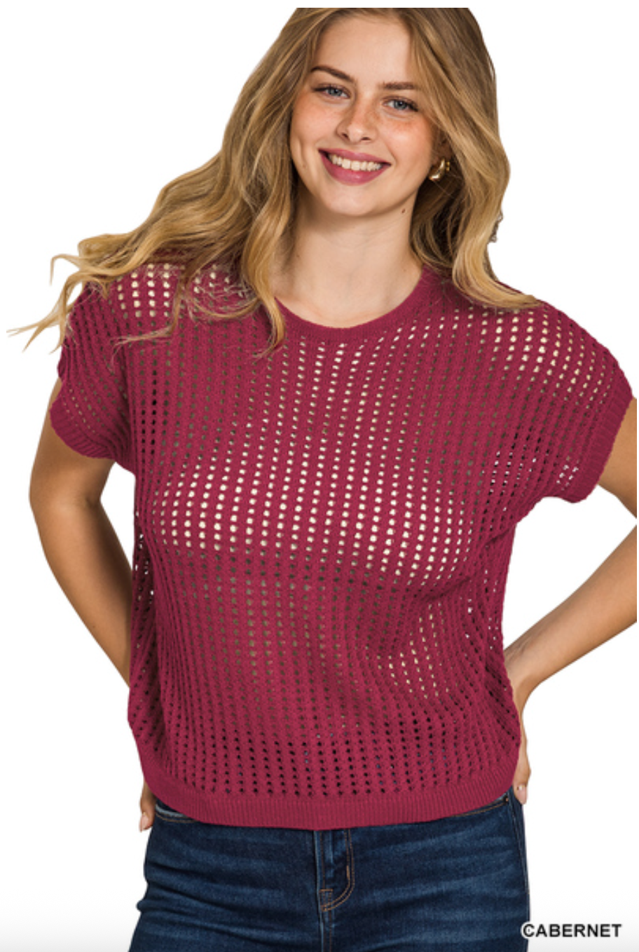 Finn Viscose Crochet Knit Top
