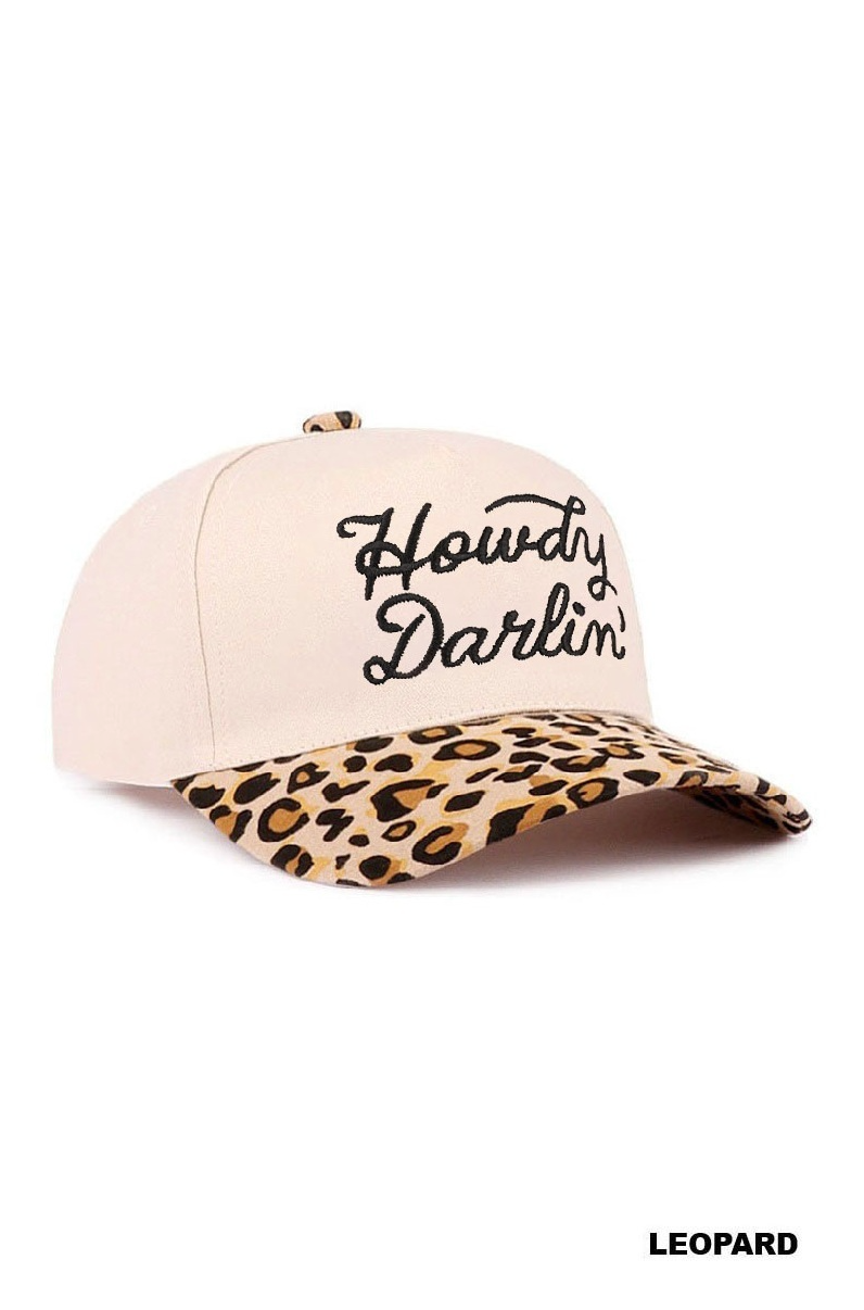 Baseball Cap- Howdy Darlin' - Leopard