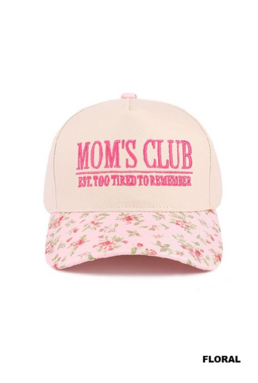 Baseball Cap - Mom's Club - Floral