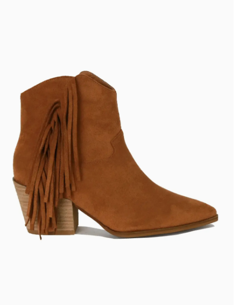 LEO Fringe Ankle Boot - Camel
