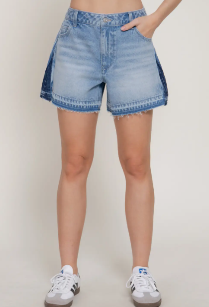 Cynthia Color Block Denim Shorts