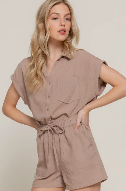 Cassandra Shorts Linen Effect