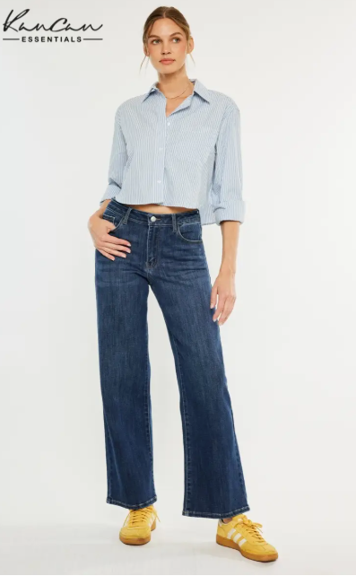 High Rise Dark Wide Leg - Kankan