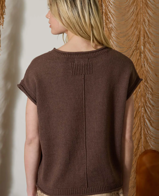 Western Embroidery Short Sleeve Knit Sweater