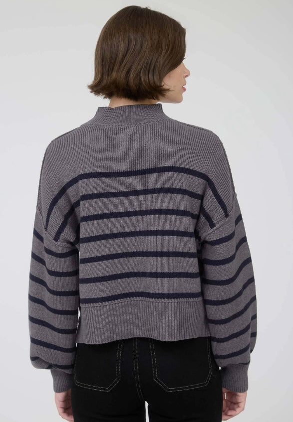 Mindy Stripe Mock Neck Top