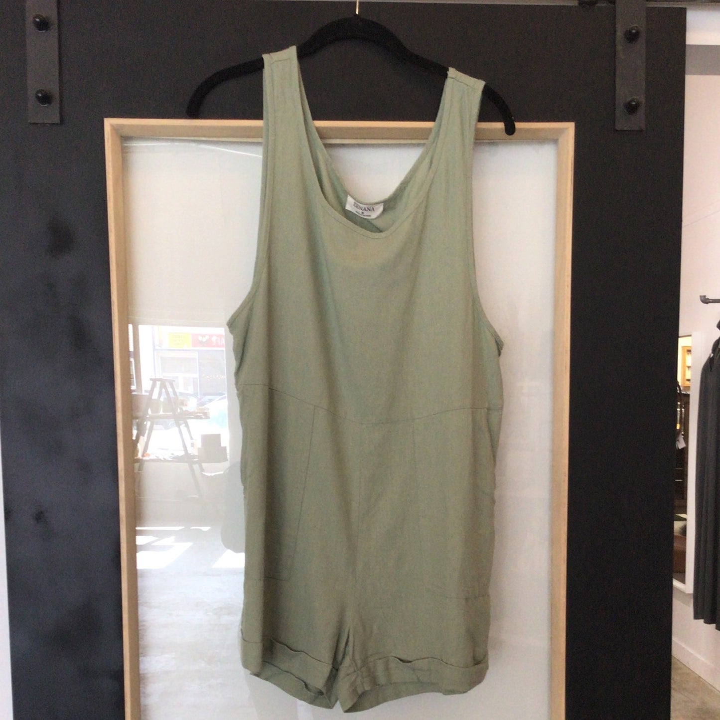 Michele Linen Romper- Light Sage