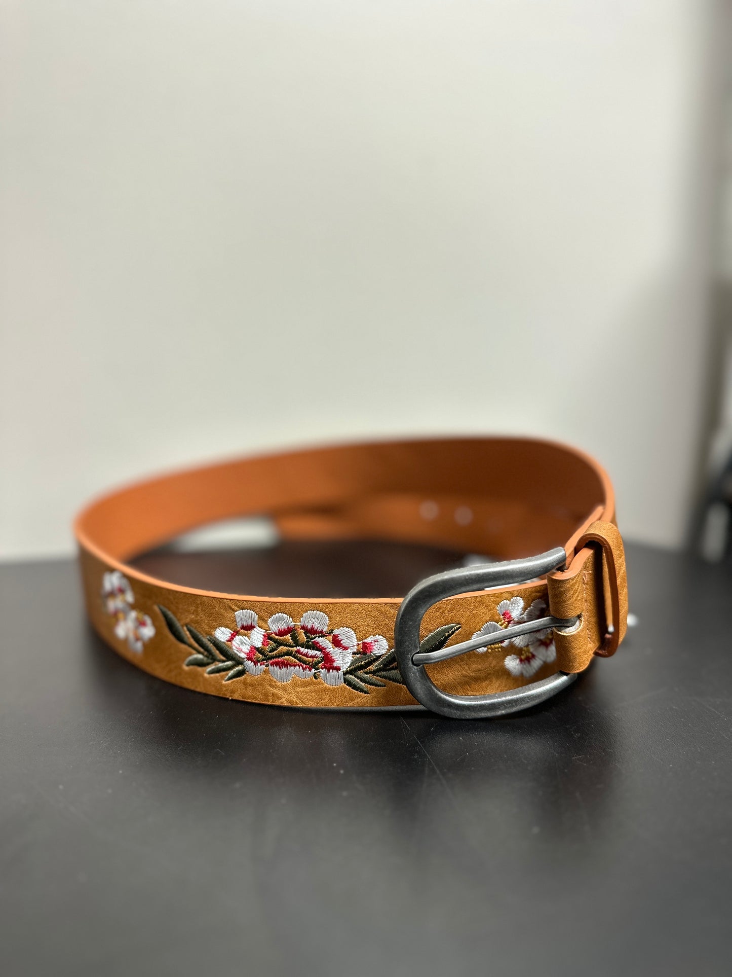 Hibiscus Embroidered Boho Belt