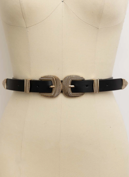 Double Buckle Western Belt (Available in 3 colors)