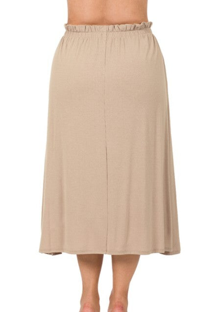Lori Paperbag Midi Skirt- Ash Mocha