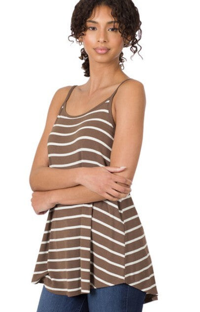 Maternity Reversible Tank- Mocha & Ivory