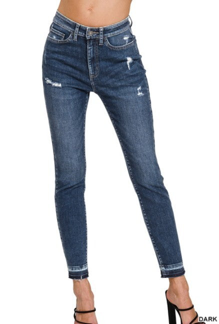 Tabitha Distressed Skinny Jean- Dark