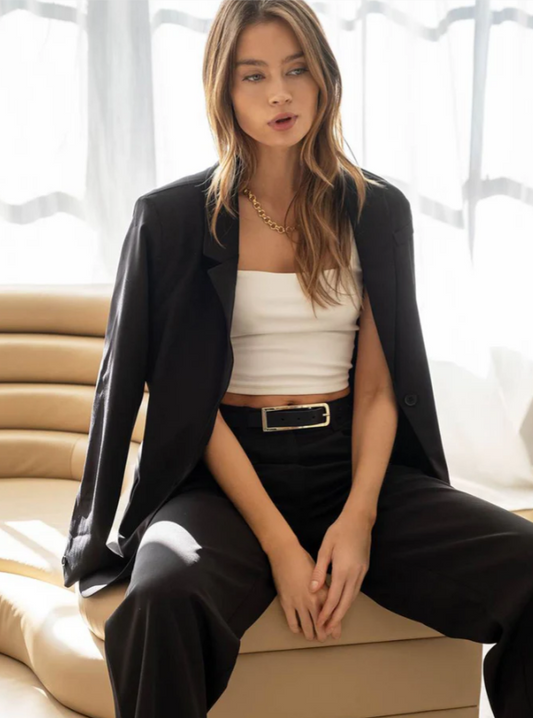 Amy Long Sleeve Blazer - Black