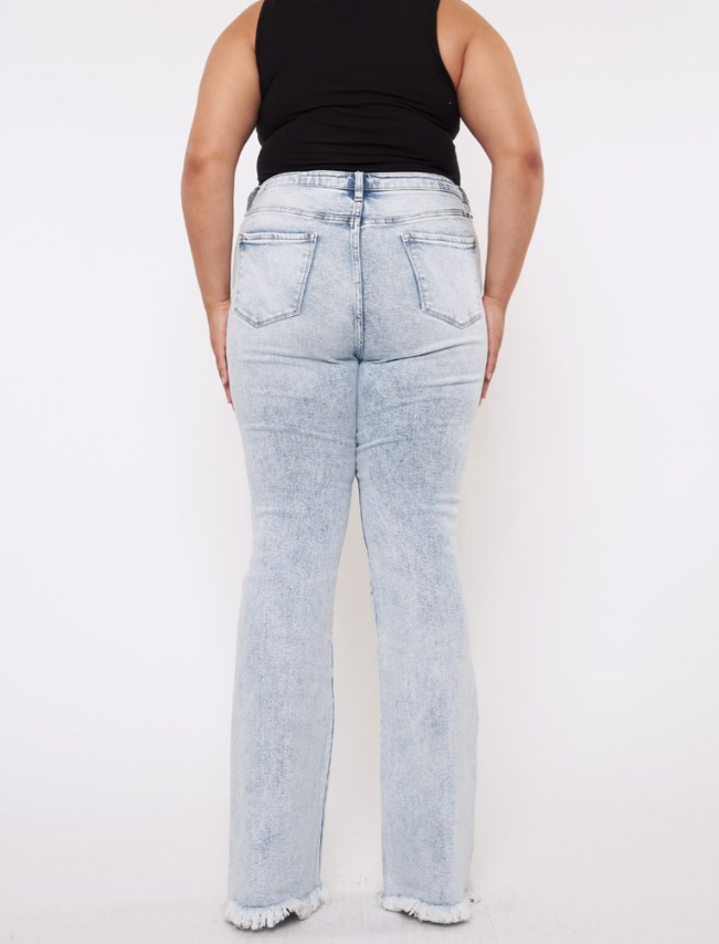 KanCan Anna High Rise Acid Wash Flare - Plus