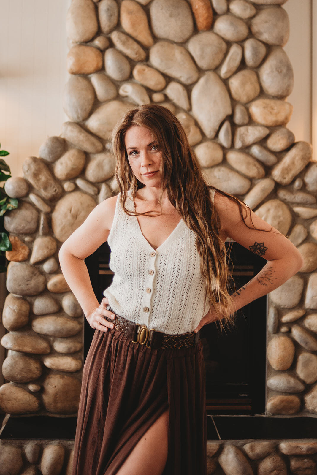Marci Button Down Sweater Vest -Ivory