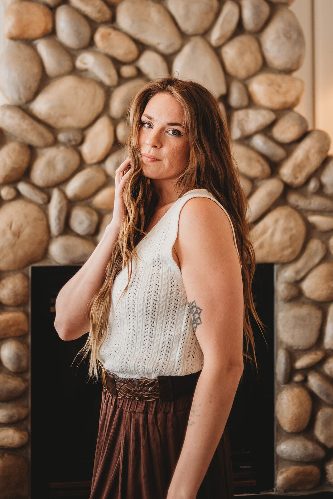 Marci Button Down Sweater Vest -Ivory