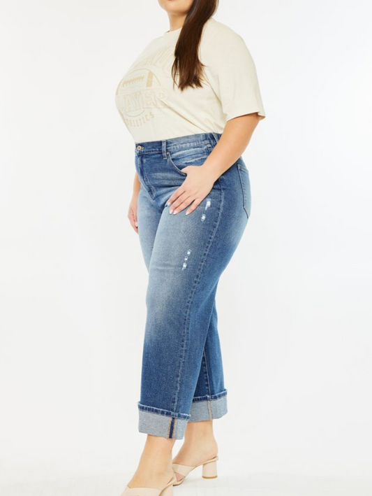 KanCan Carole High Rise Cropped Wide Leg +