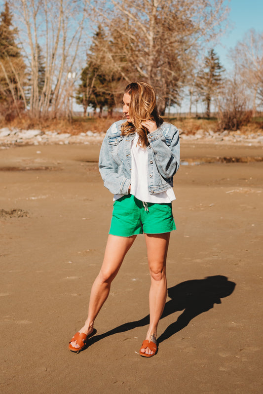 Eden Double Gauze Shorts - Green