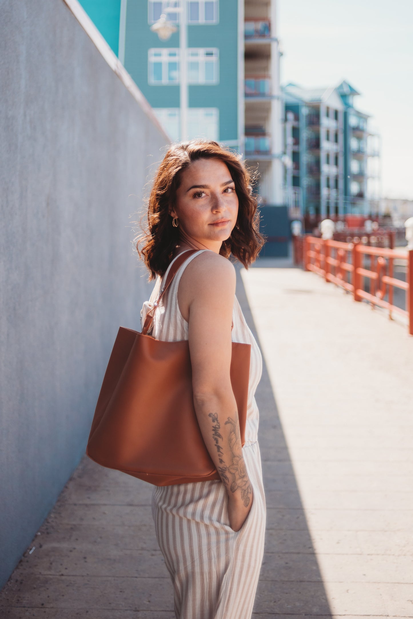 Blake Shoulder Tote - Camel
