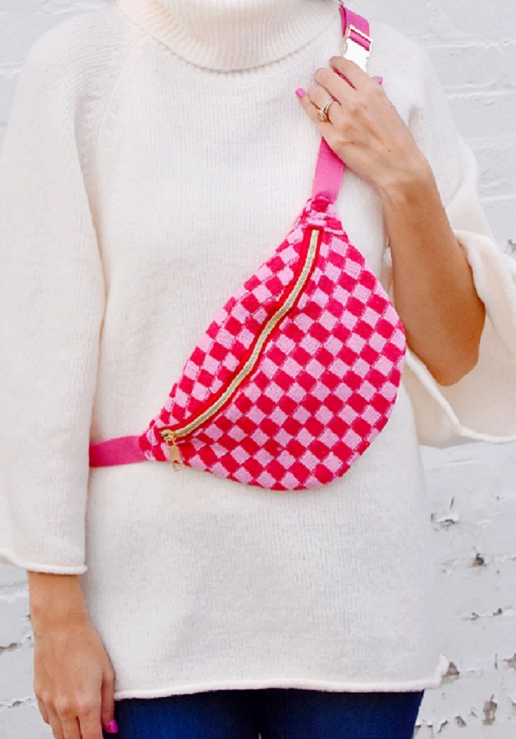 Woven Checkered Crossbody