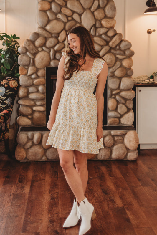 Ember Floral Trellis Mini Dress