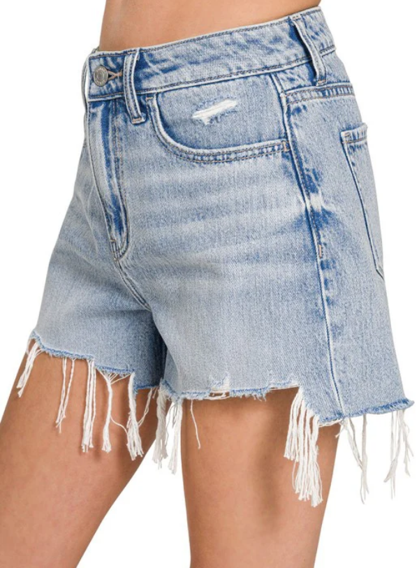 Ginny Distressed Denim Shorts