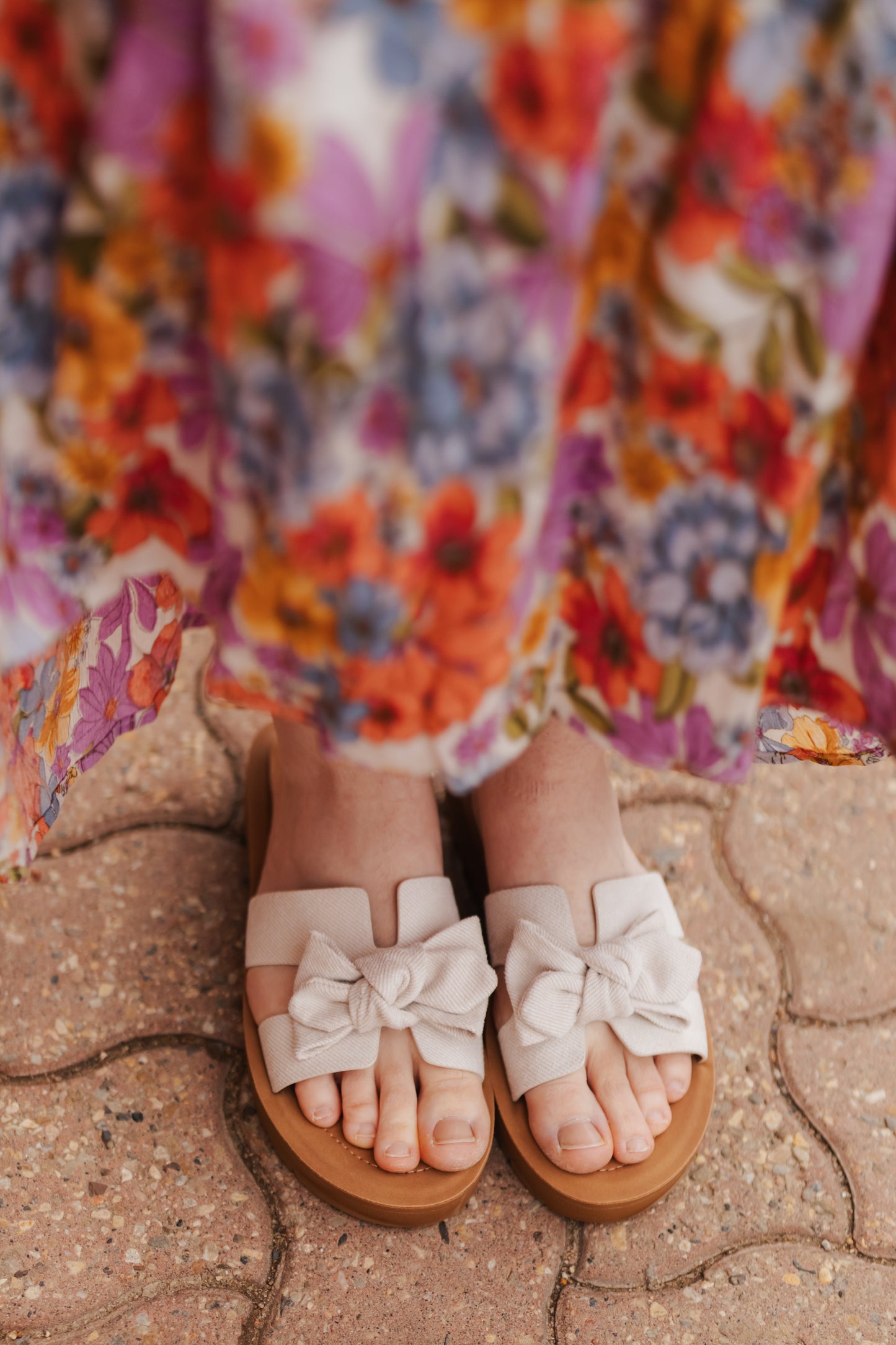 Susie Bow Knot Slide - Ivory
