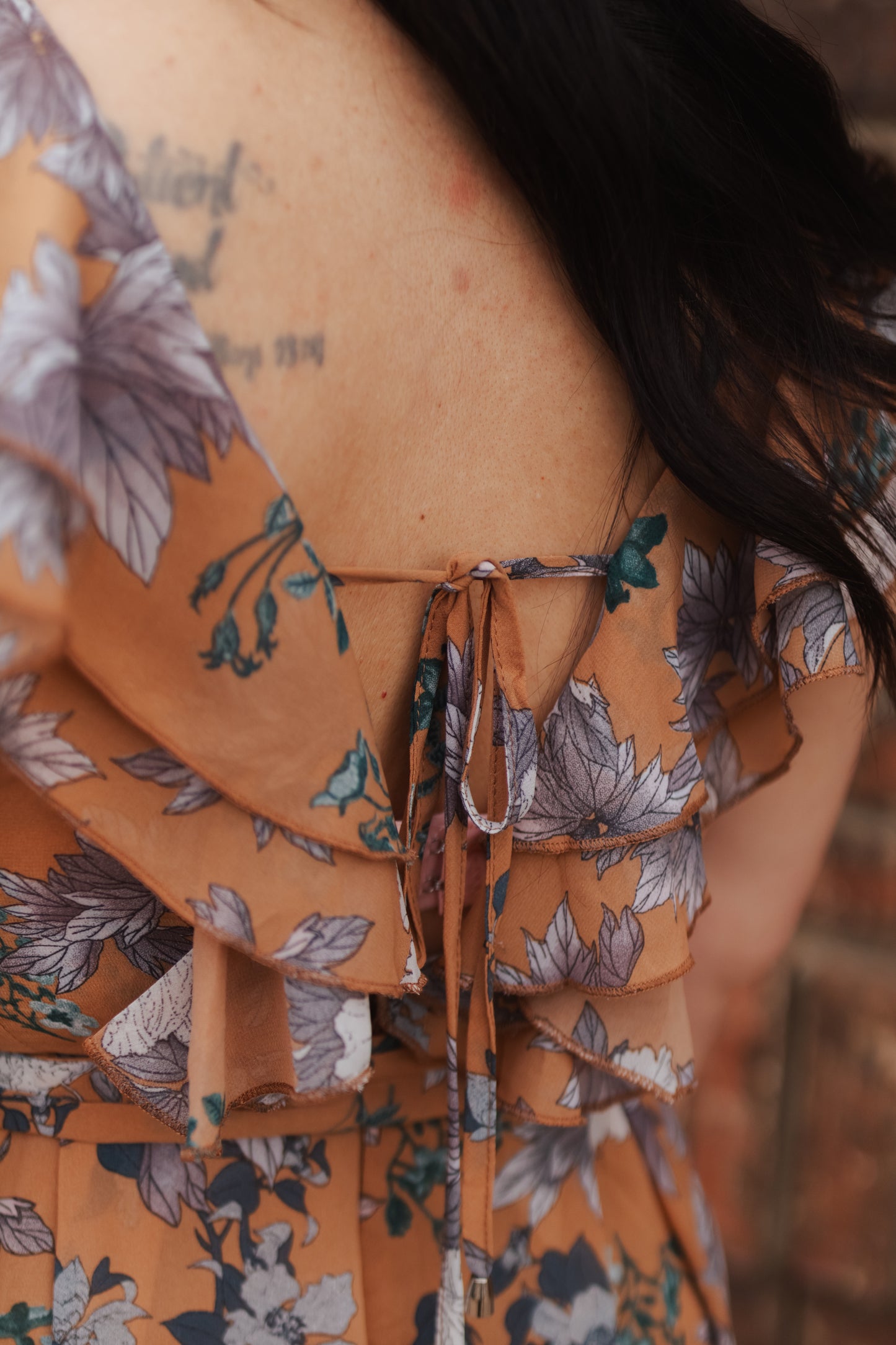 Tabitha Floral Print Ruffle Front Jump-Suit