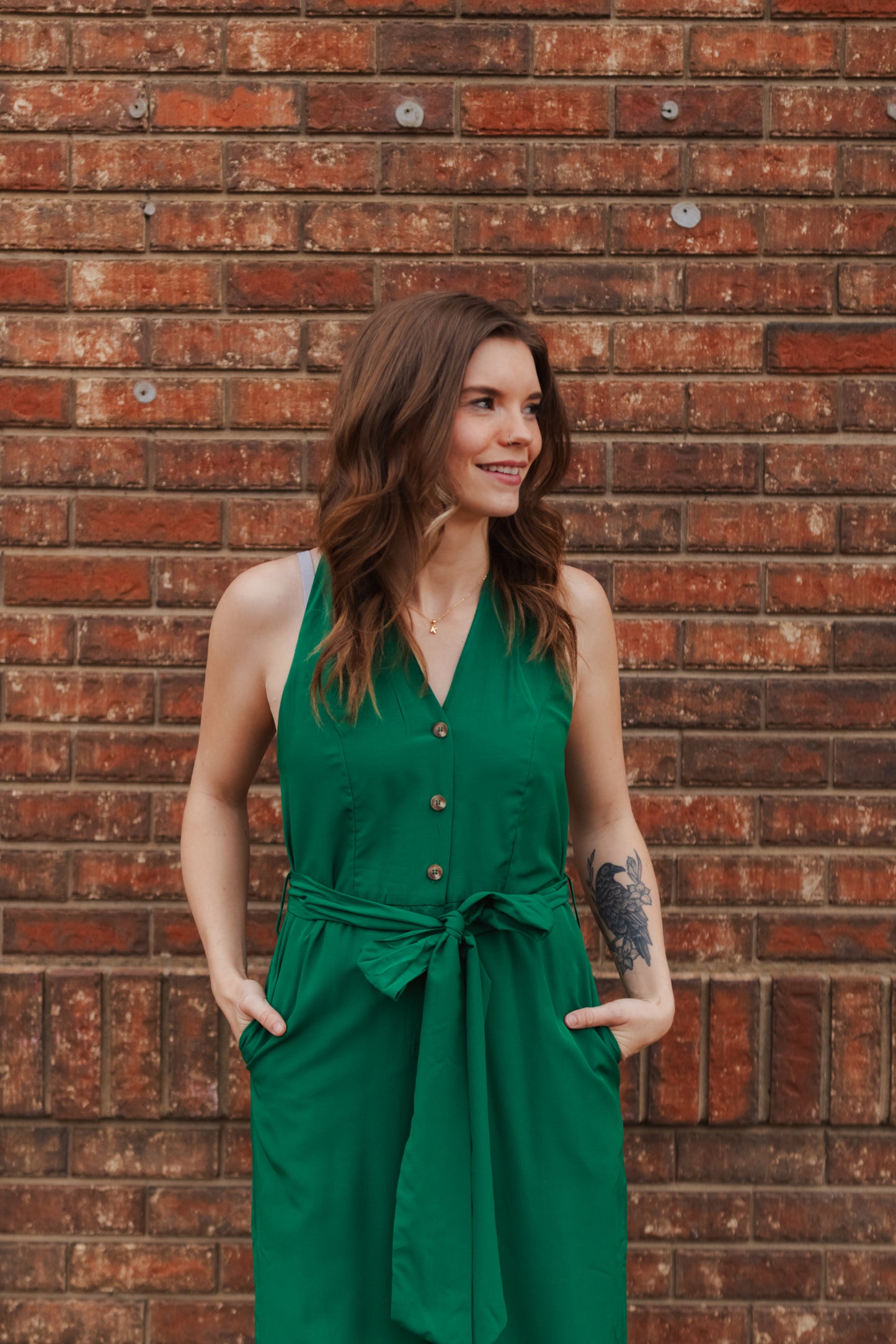 Scarlett Solid Button Down Jumpsuit
