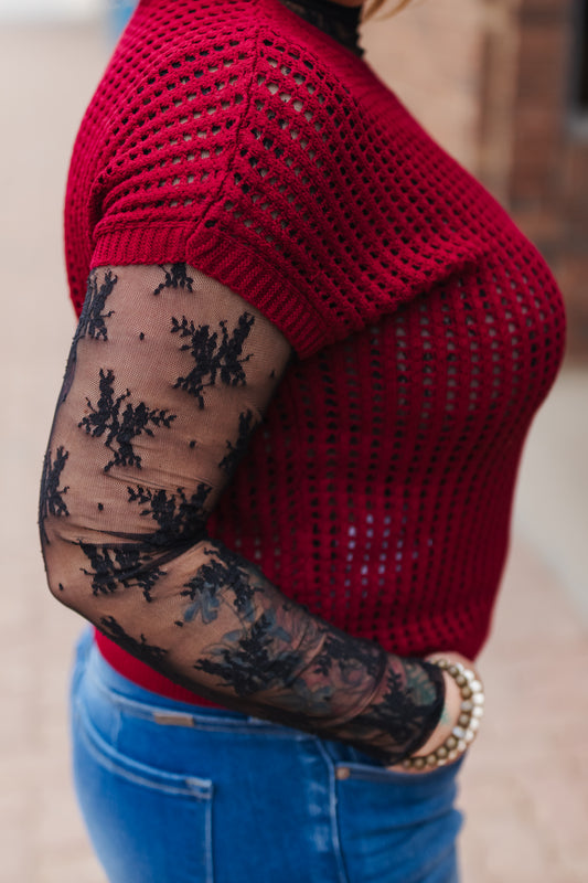 Finn Viscose Crochet Knit Top