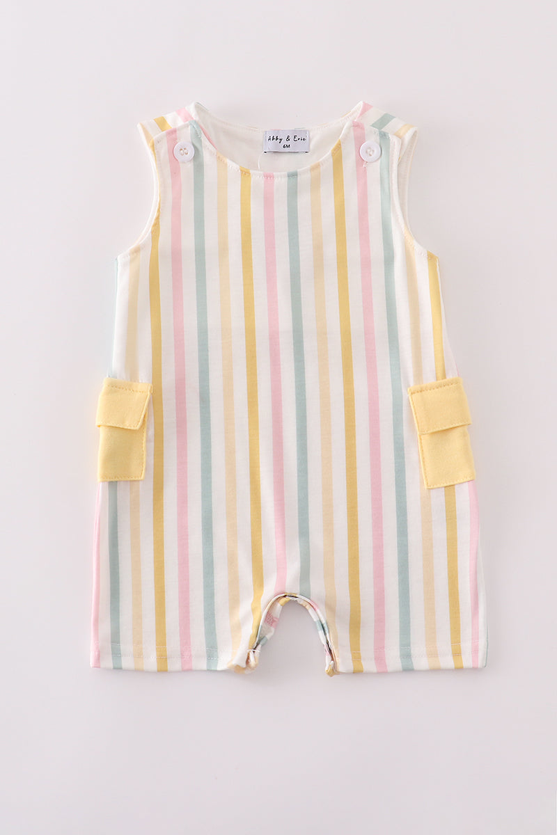 Kids - Rainbow Stripe Pocket Romper