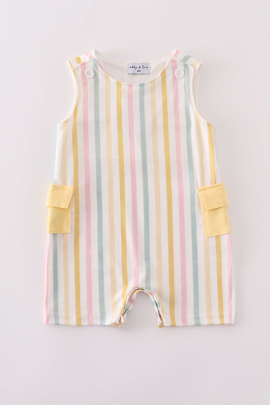 Kids - Rainbow Stripe Pocket Romper