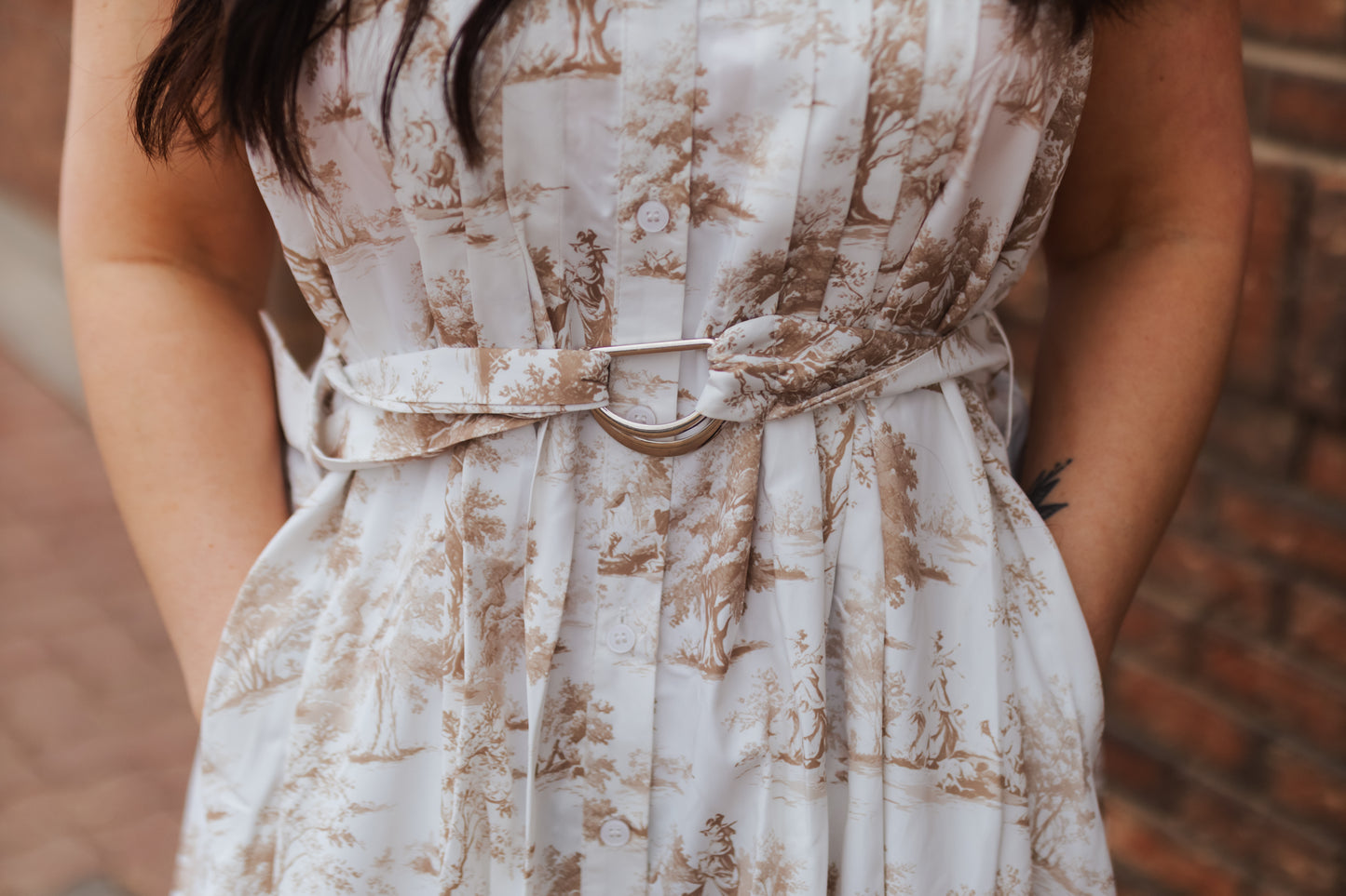 Celene Ruffle Sleeve Button Down Midi Dress
