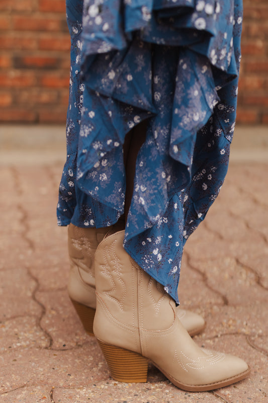 River Western Cowboy Booties - Taupe