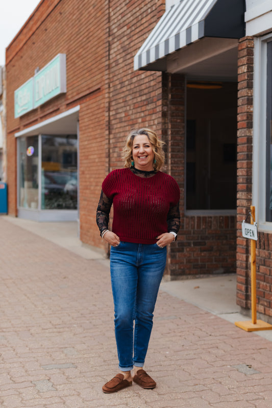 Finn Viscose Crochet Knit Top