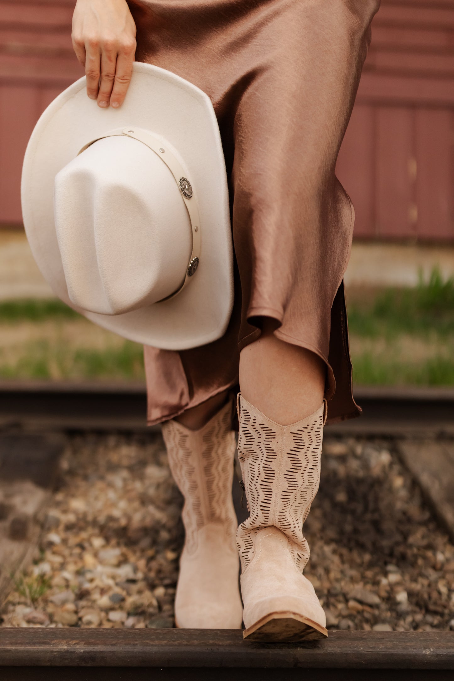 Dallas Laser-Cut Western Boot - Taupe