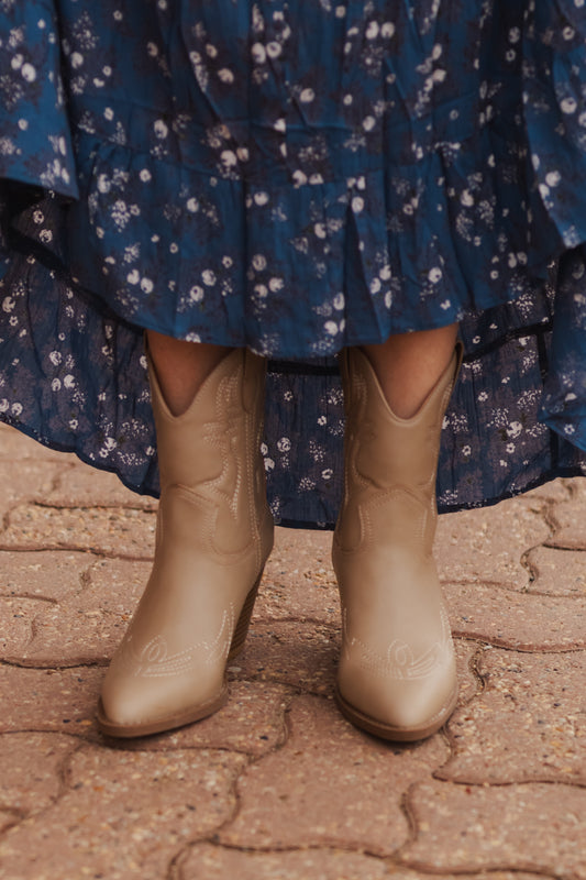 River Western Cowboy Booties - Taupe