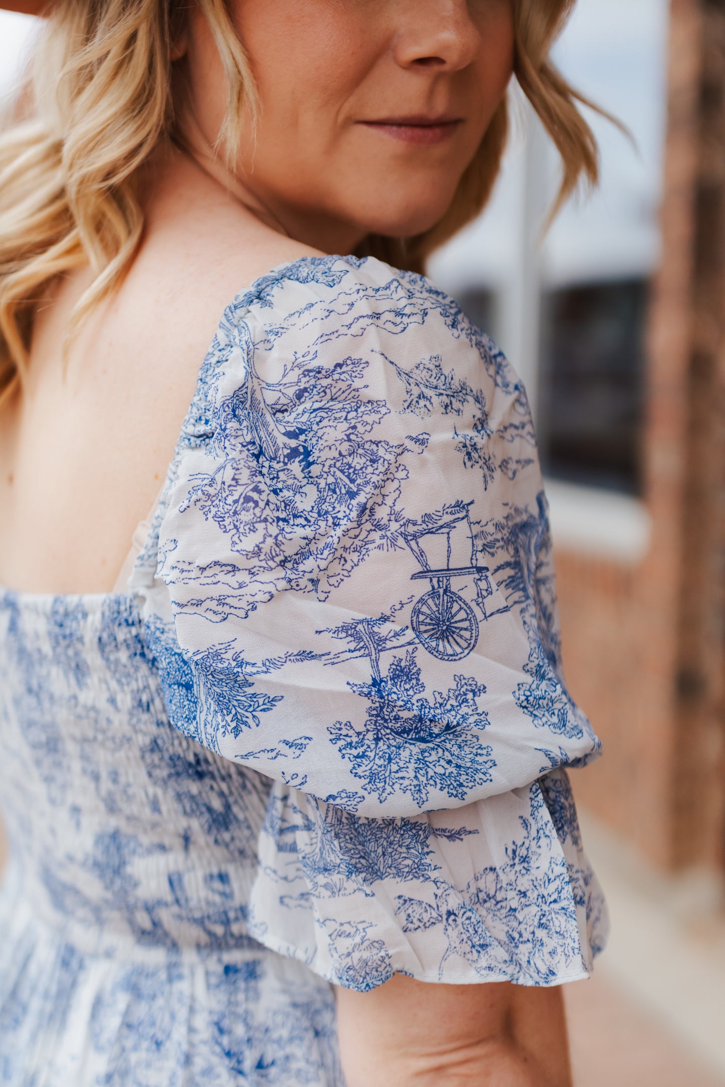 Lenni Floral Bubble Sleeve Midi Dress