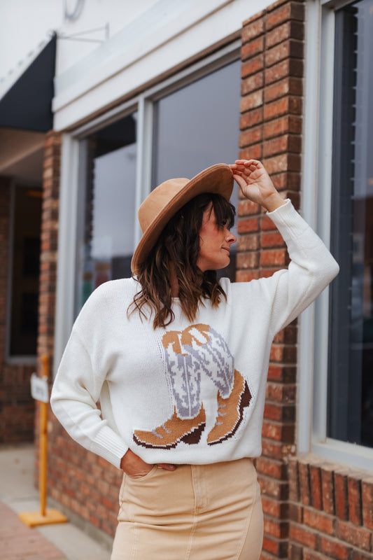Angelica Westen Boot Knit Sweater