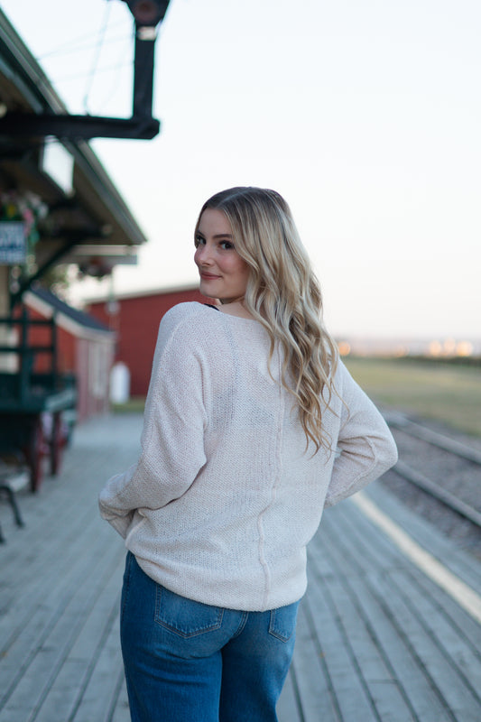 Tessa Center Seam Hi-Low Sweater