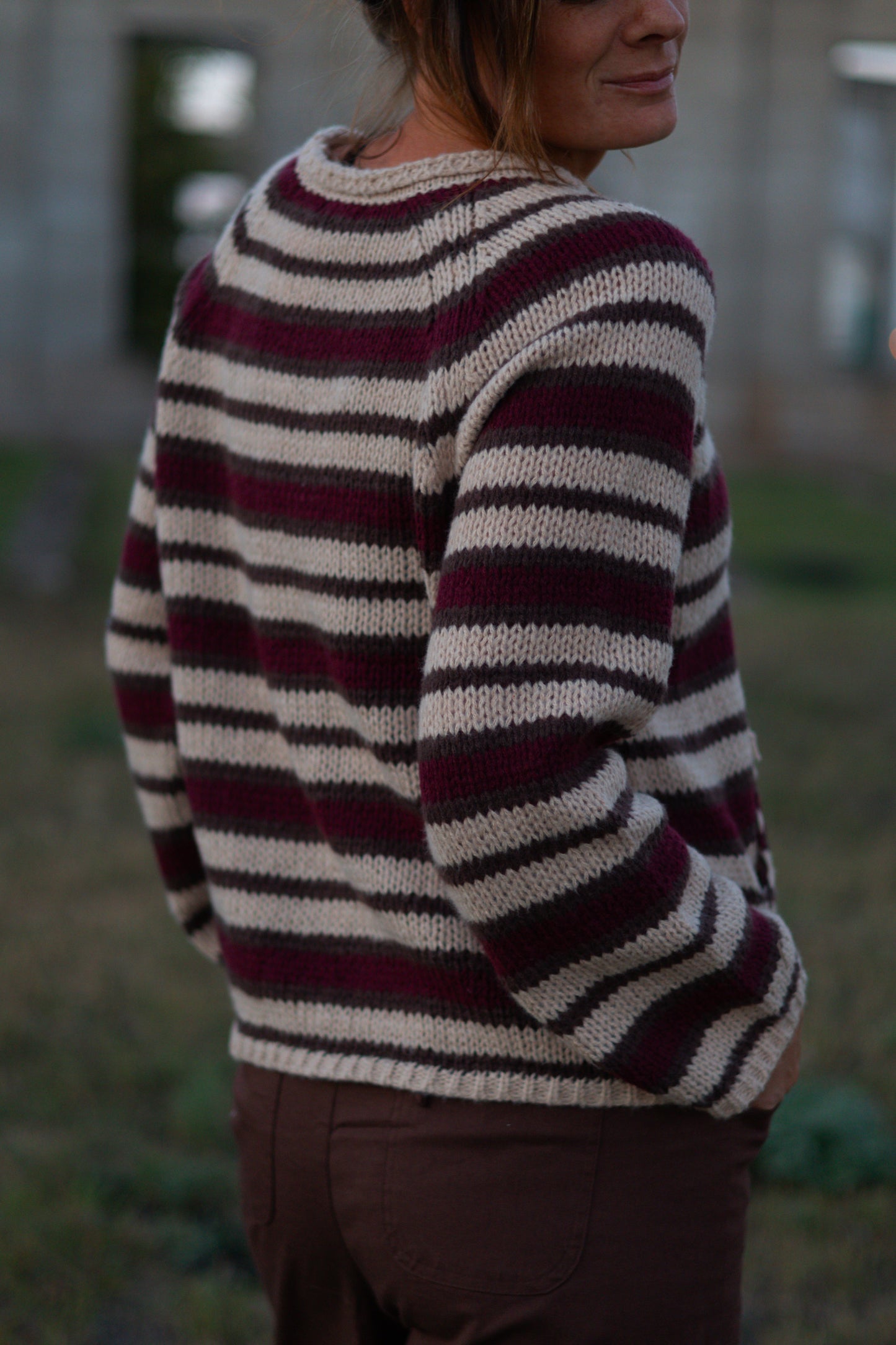 Amanda Striped Collared Sweater