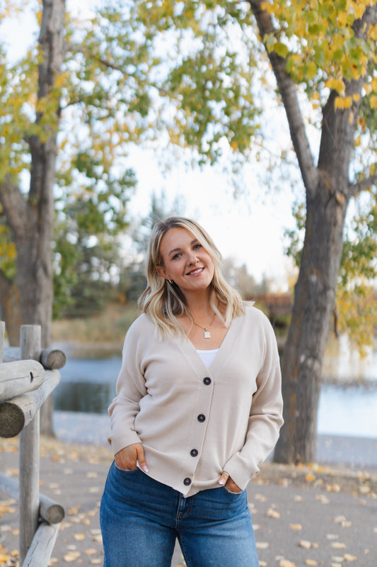 Danielle Cardigan- Sand Beige