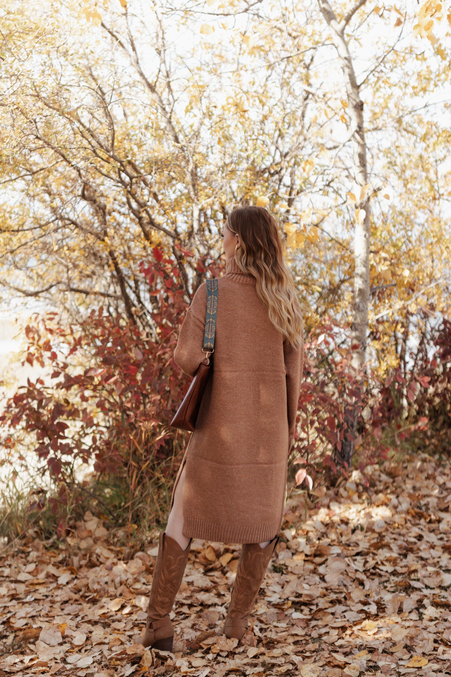 Nanette Sweater Dress- Deep Camel