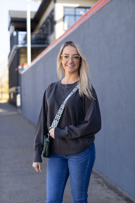 Hanna French Terry Pullover- Black