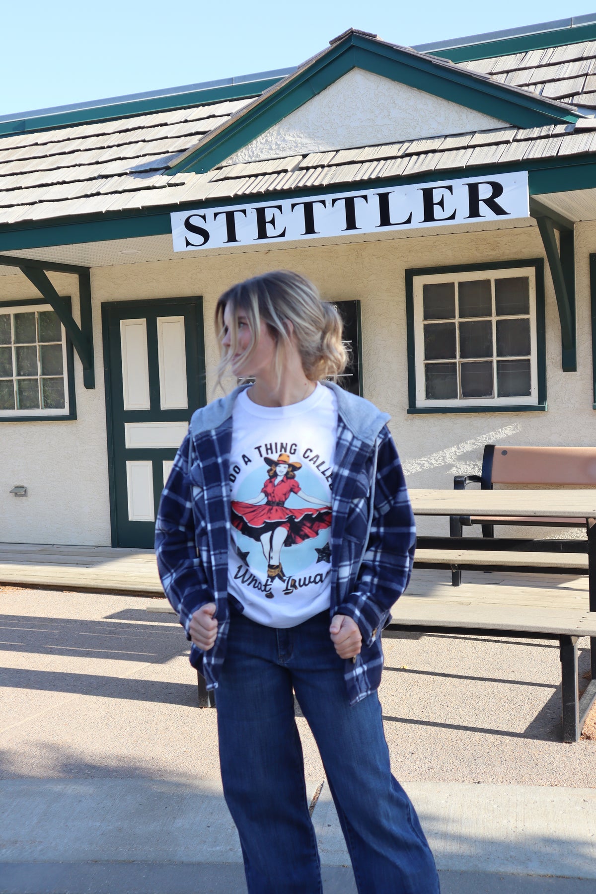 Nicole Plaid Hoodie Fleece Shacket